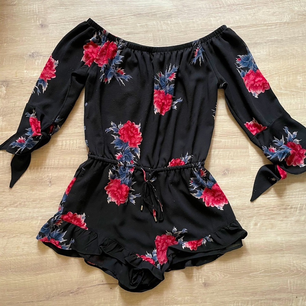 Cotton Candy LA floral off the shoulder romper